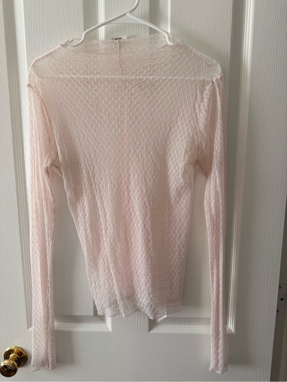Free People ladylux Sheer Long-Sleeve Pink Mesh Top